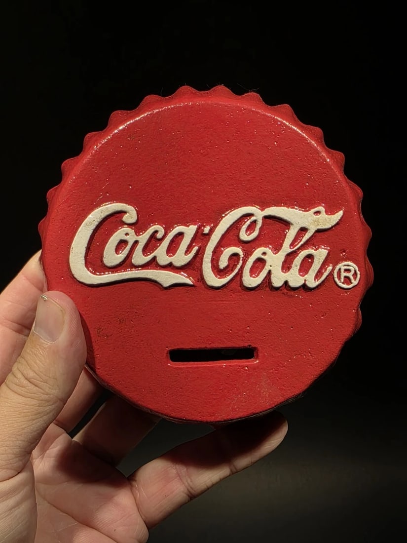 Cast Iron Coca Cola Bottle Cap Coin Bank Atlanta Ga. - 3