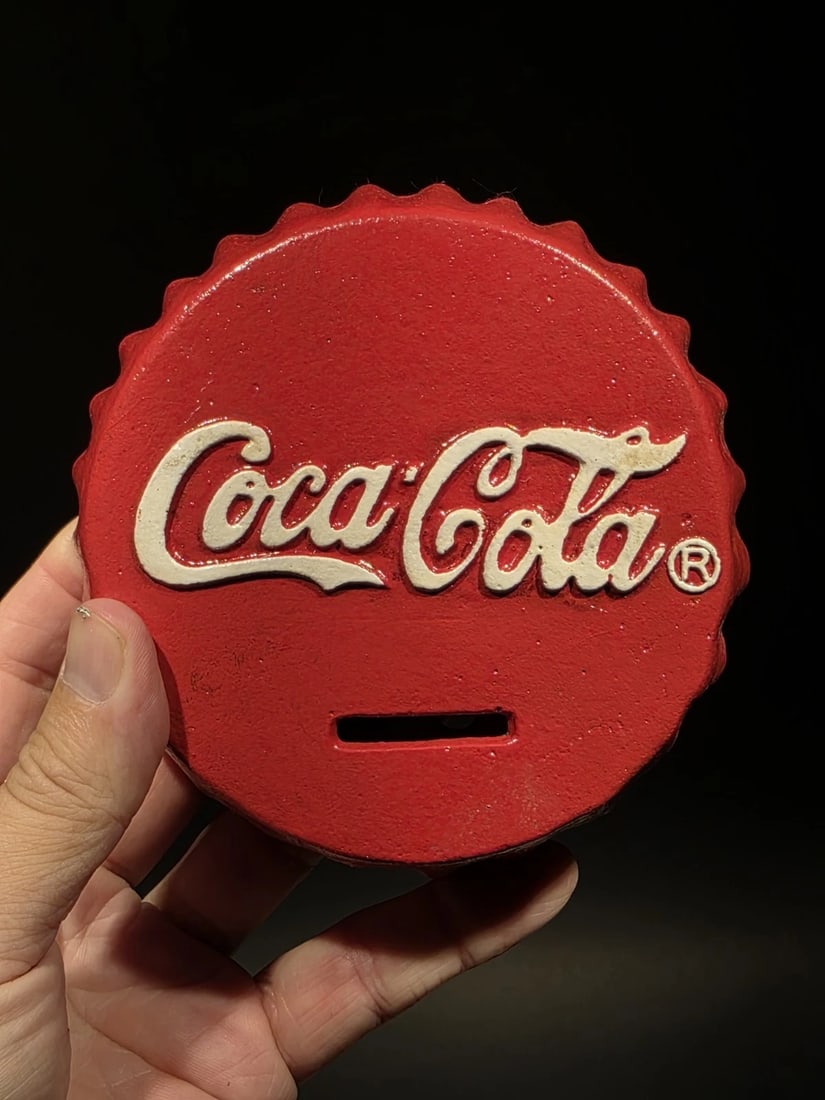 Cast Iron Coca Cola Bottle Cap Coin Bank Atlanta Ga. - 4
