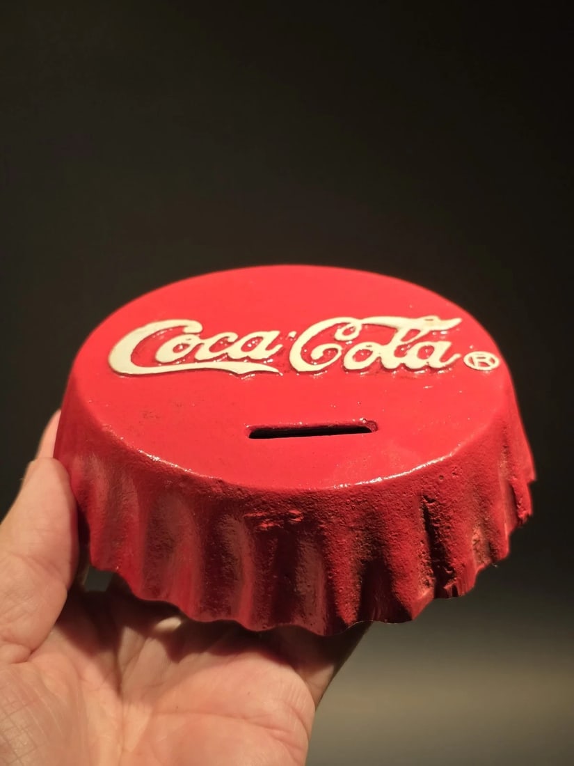 Cast Iron Coca Cola Bottle Cap Coin Bank Atlanta Ga. - 8