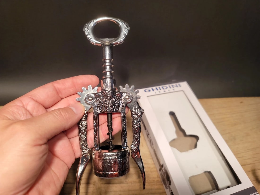 Ghidini Italy Wine Bottle Corkscrew Opener - 12