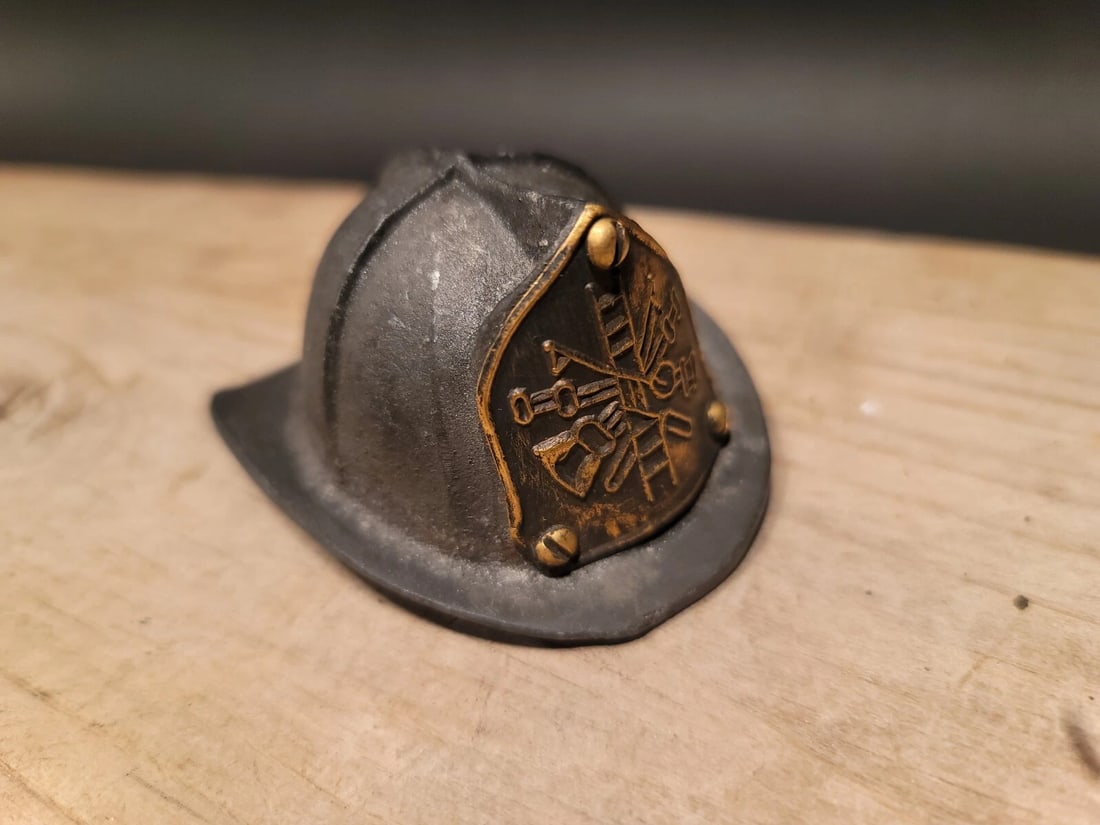 Miniature Cast Iron Fireman Helmet Bottle Opener - 12