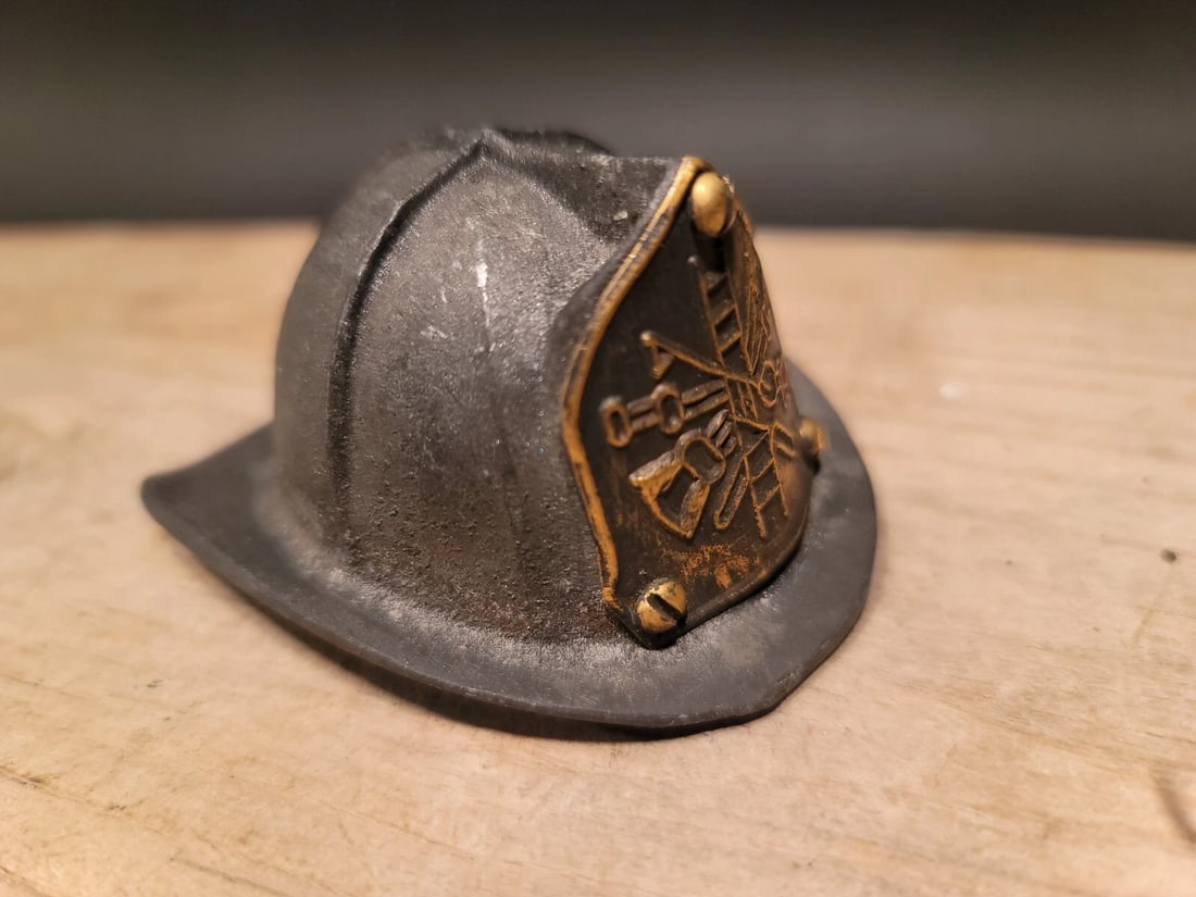 Miniature Cast Iron Fireman Helmet Bottle Opener - 2