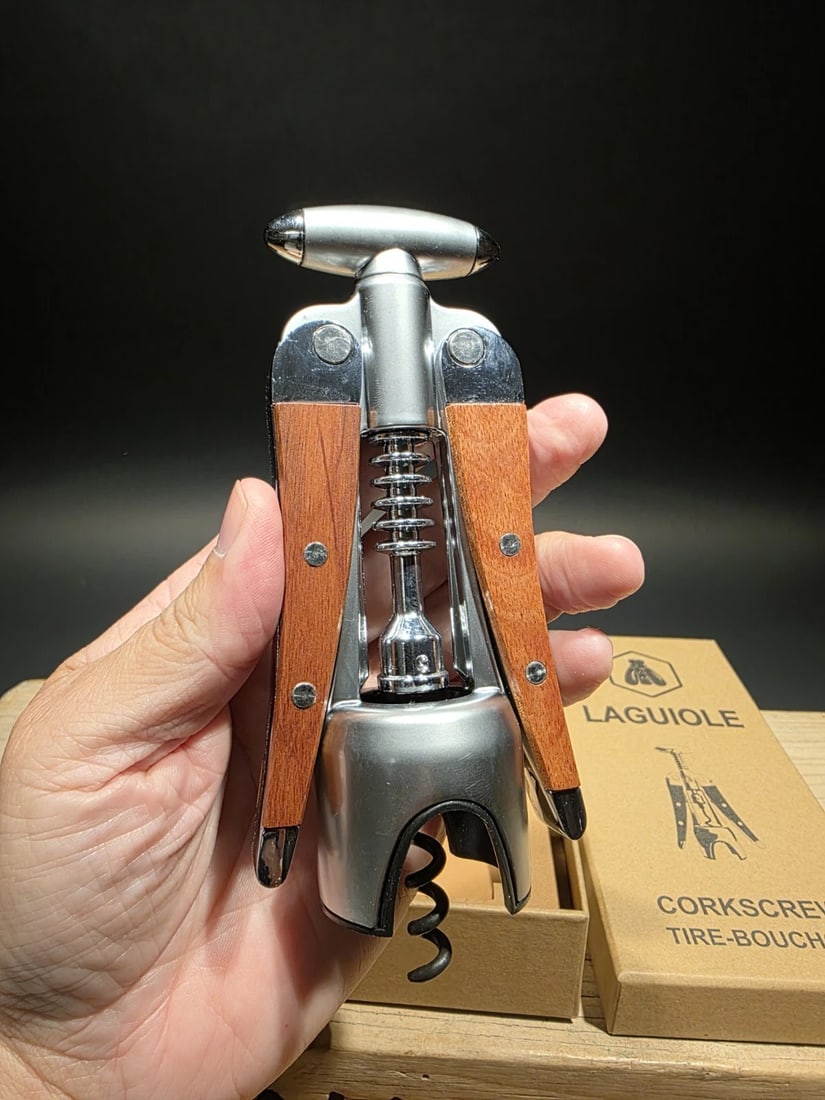 Laguiole Corkscrew with wood Handles Vintage Style - 11