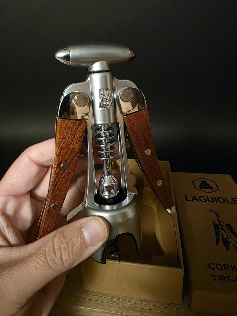 Laguiole Corkscrew with wood Handles Vintage Style - 9