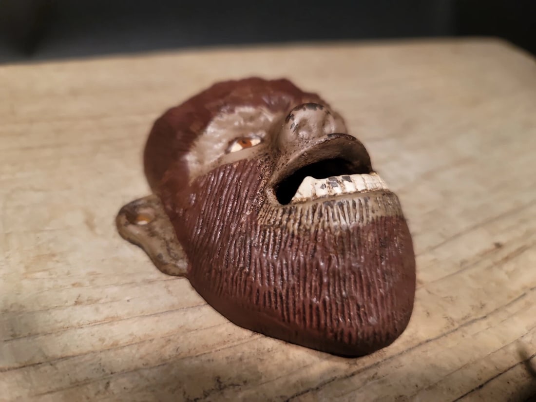 Cast Iron folk art Wolf Man Wall mount Bottle Opener - 17