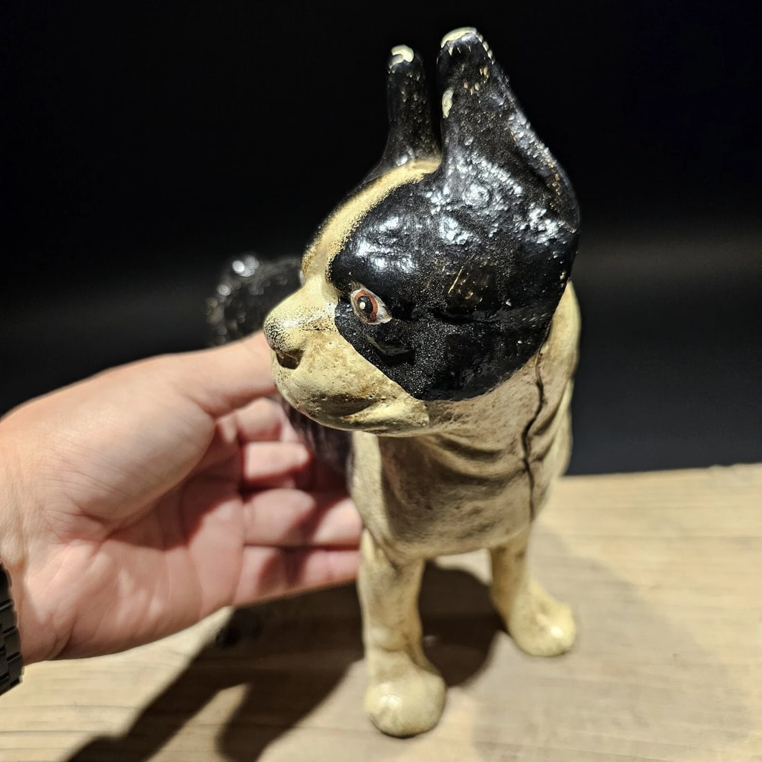 Cast Iron Boston Terrier Dog Door Stop Coin Bank - 10