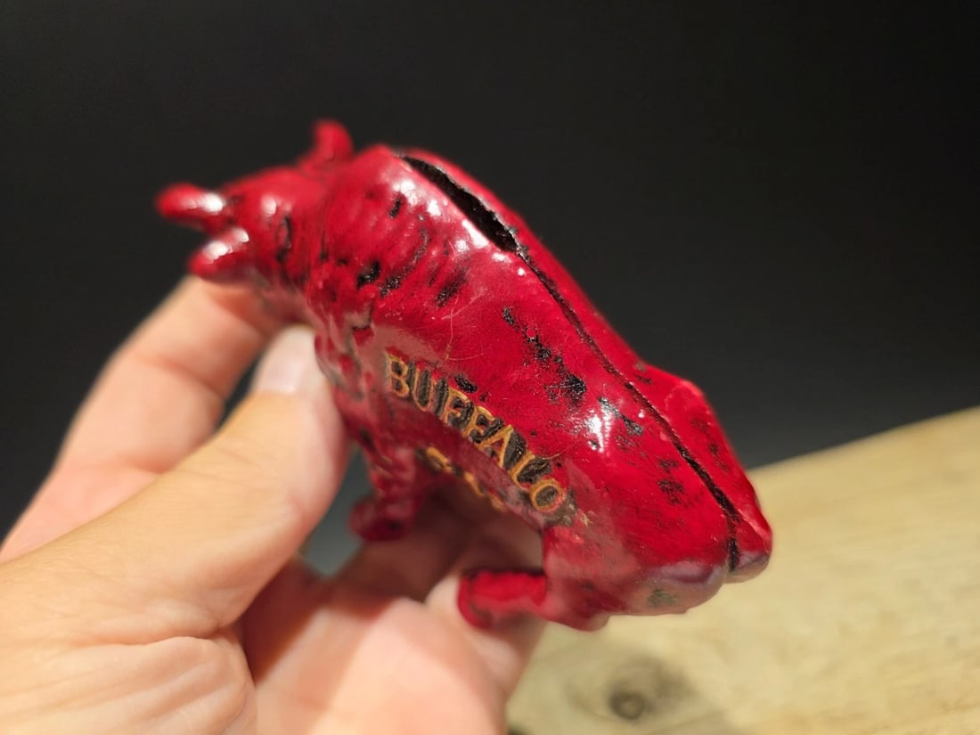 Buffalo Gasoline Cast Iron Coin Bank - 11