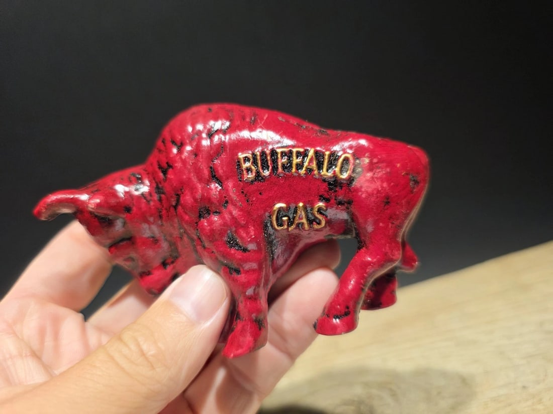 Buffalo Gasoline Cast Iron Coin Bank - 12