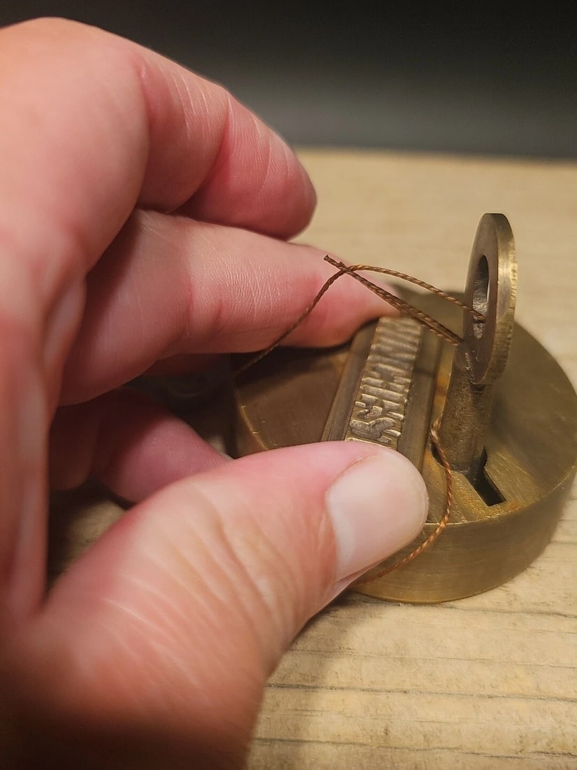 Brass Winchester Firearms Ammo Box Padlock Lock & Key - 11