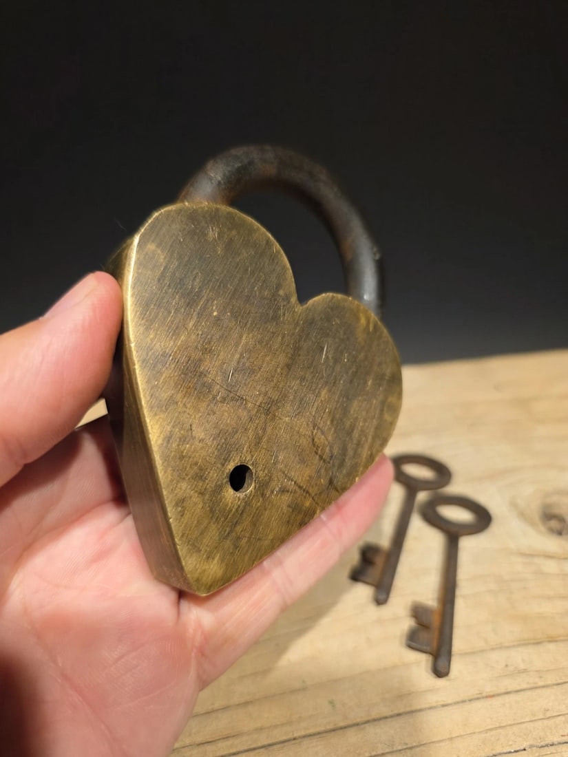 Brass Heart Winchester Firearms Ammo Box Padlock Lock - 14