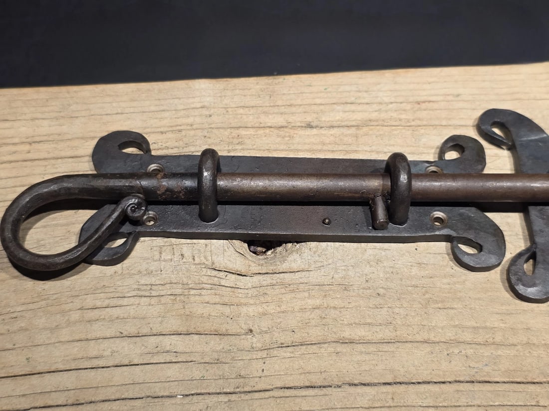 Pennsylvania German Slide Latch Hand Forged Primitive Iron - 2
