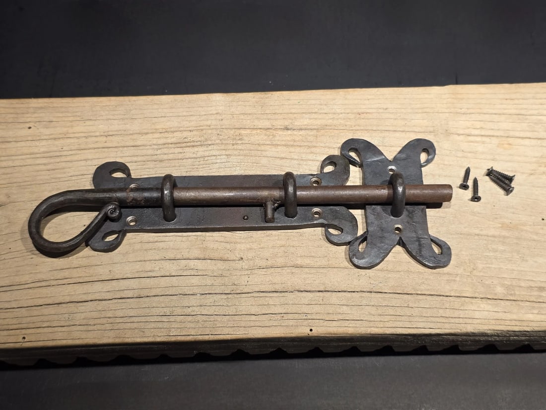 Pennsylvania German Slide Latch Hand Forged Primitive Iron - 4