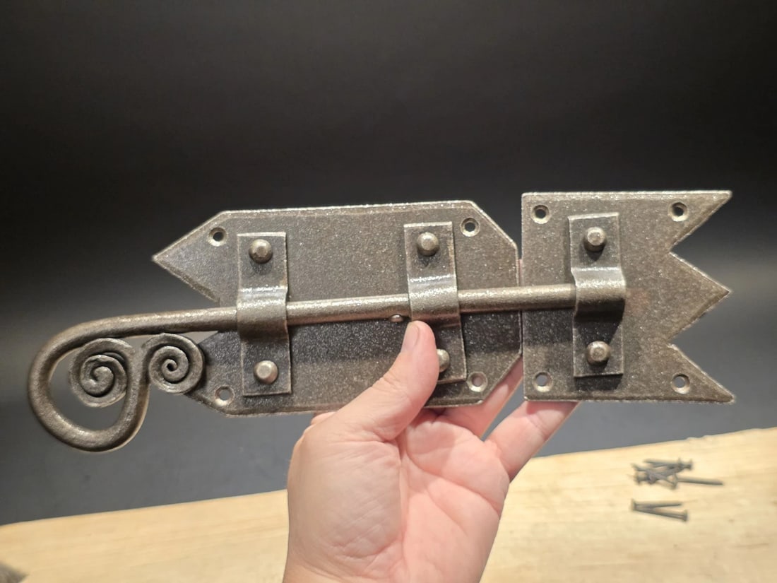 Pennsylvania German Slide Latch Hand Forged Primitive Iron - 11