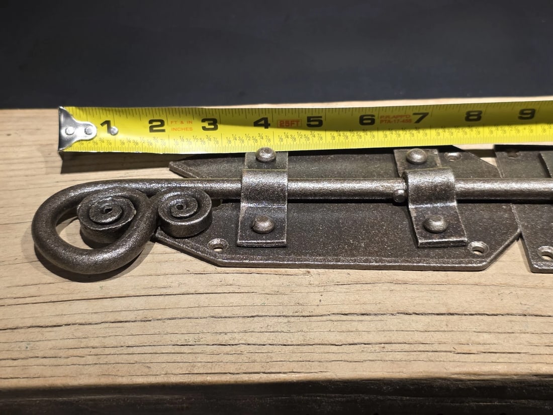 Pennsylvania German Slide Latch Hand Forged Primitive Iron - 14