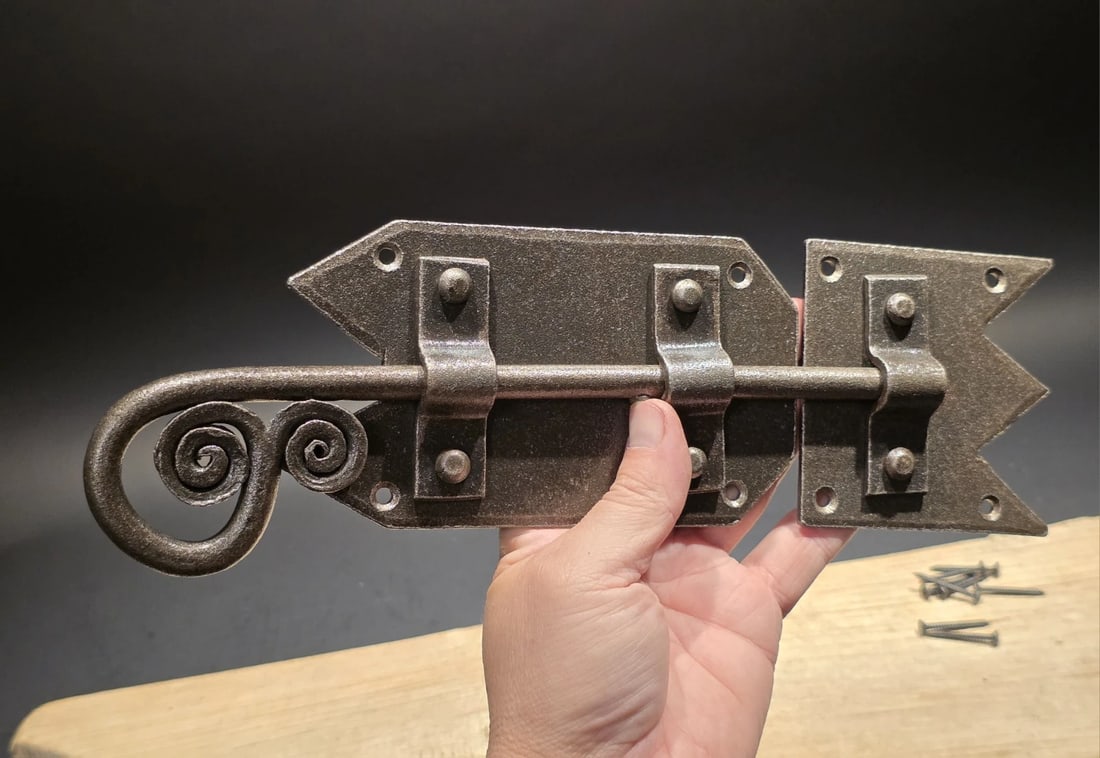 Pennsylvania German Slide Latch Hand Forged Primitive Iron - 15