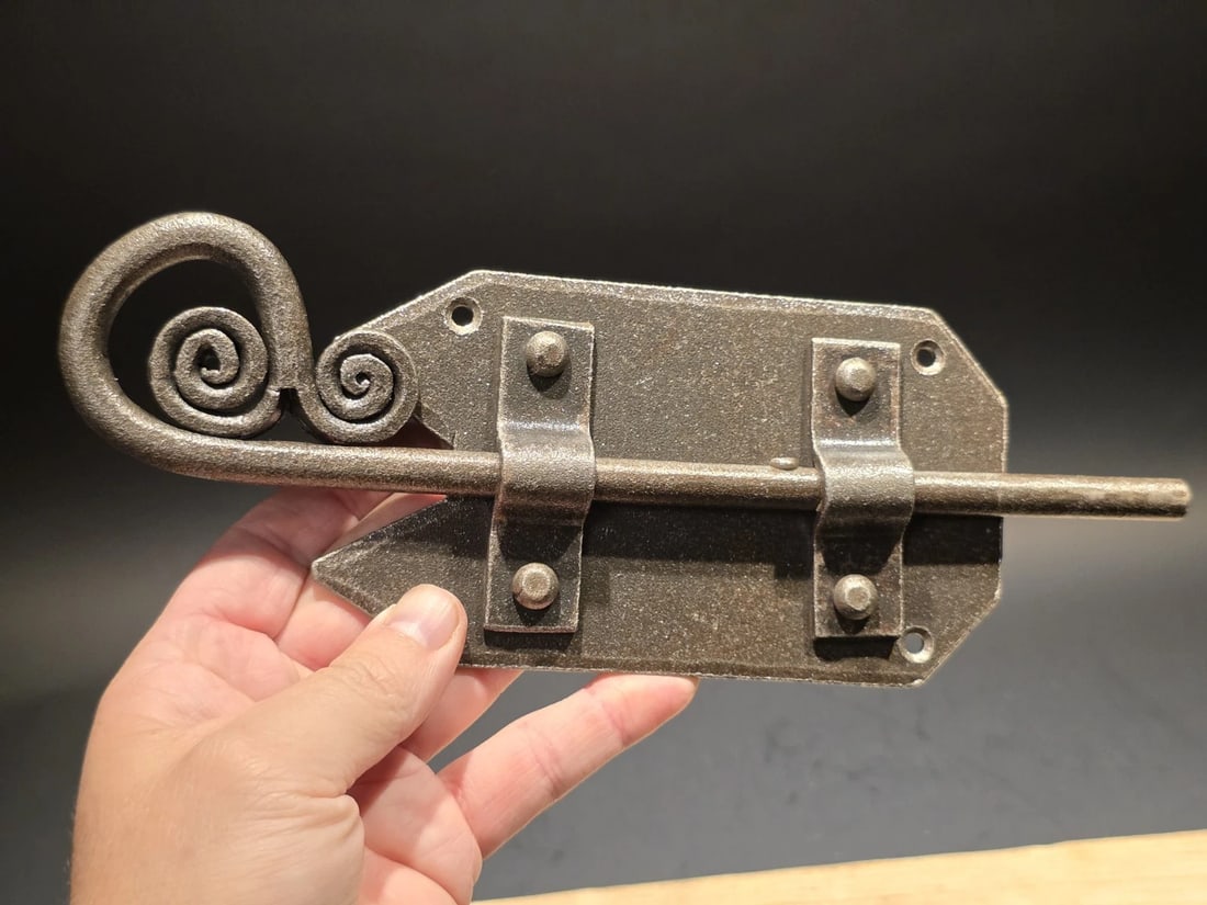 Pennsylvania German Slide Latch Hand Forged Primitive Iron - 6