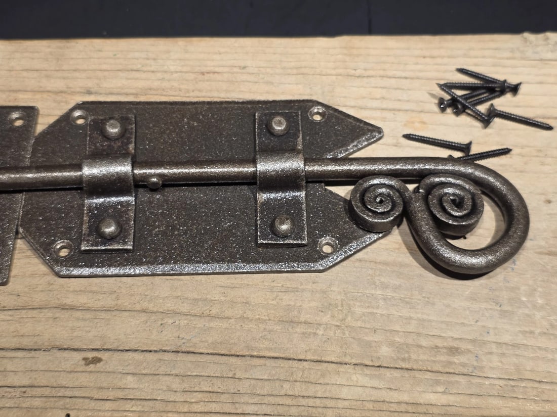 Pennsylvania German Slide Latch Hand Forged Primitive Iron - 7