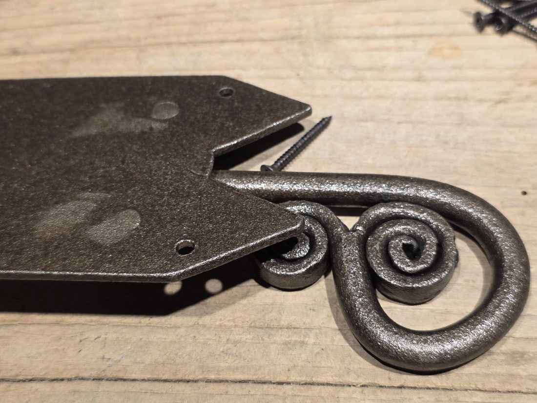 Pennsylvania German Slide Latch Hand Forged Primitive Iron - 9
