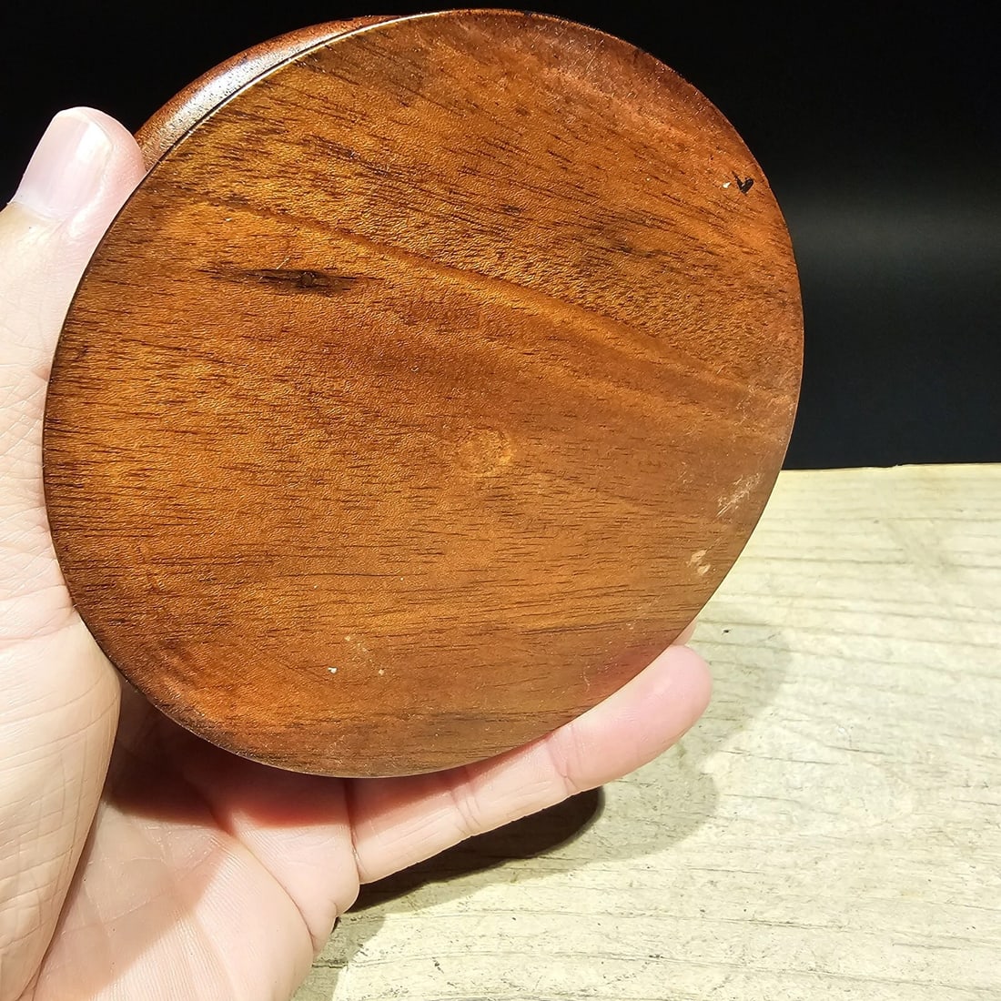Turned Mahagony Wood and Brass Compass - 4
