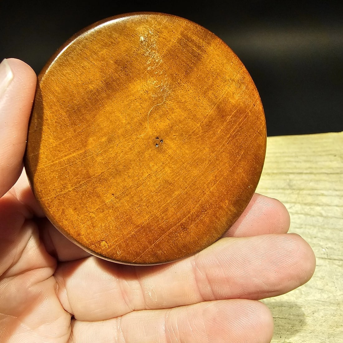 Turned Mahagony Wood and Brass Compass - 6