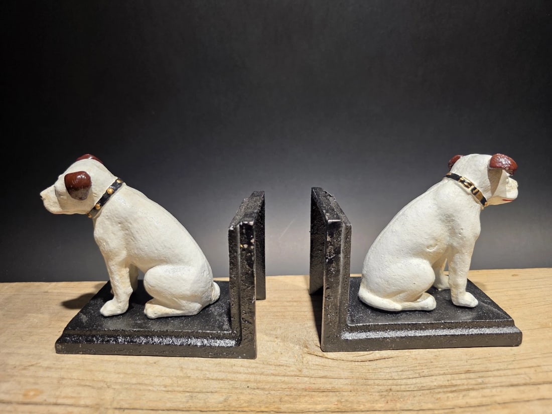 Pair of Cast Iron Nipper Dog Bookends - 2