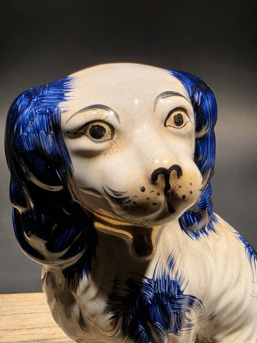 8" Blue Staffordshire Spaniel Dog Figurine - 10