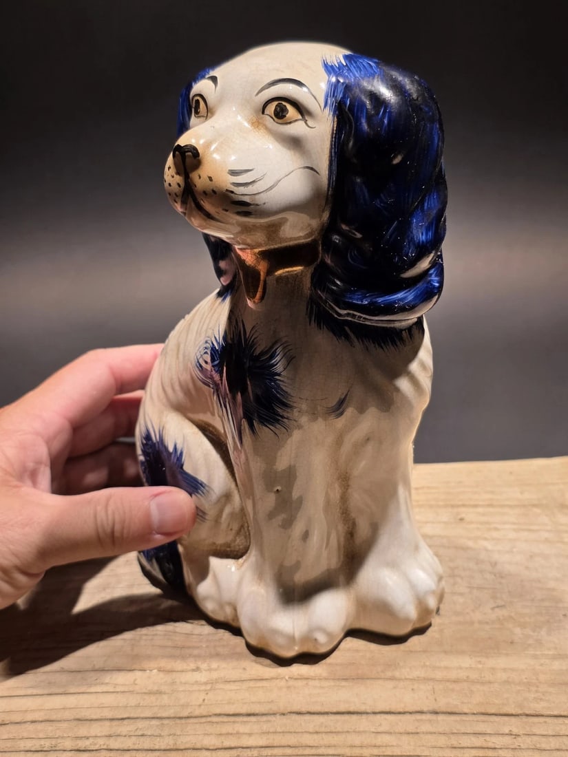 8" Blue Staffordshire Spaniel Dog Figurine - 12
