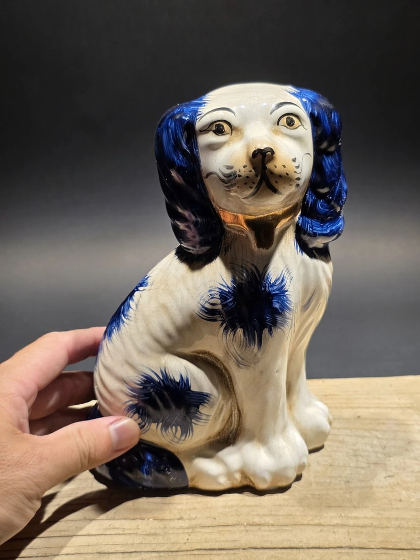 8" Blue Staffordshire Spaniel Dog Figurine - 13