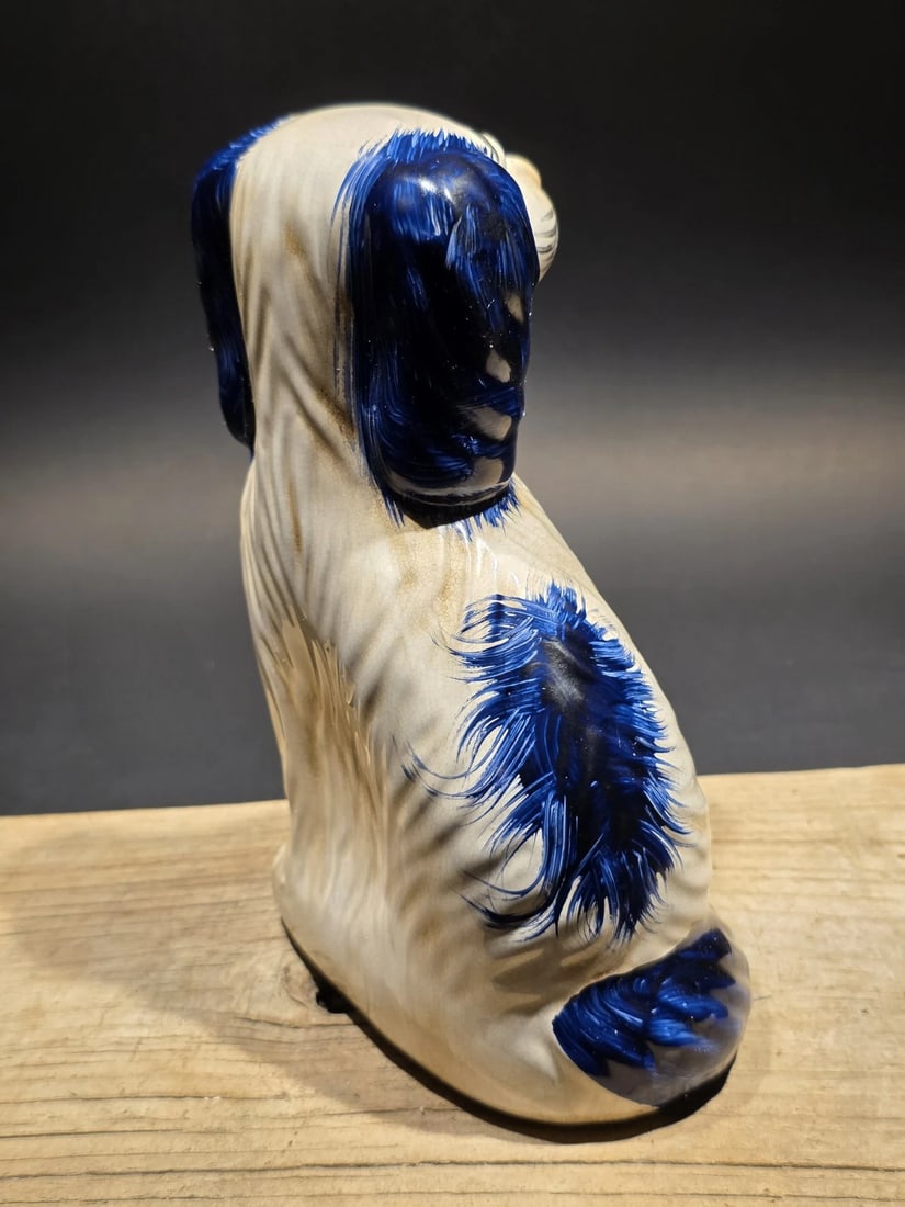 8" Blue Staffordshire Spaniel Dog Figurine - 14