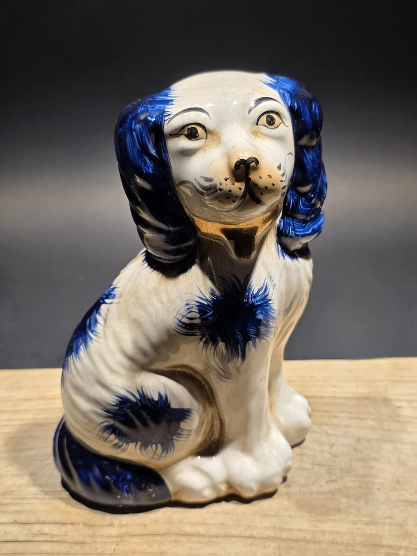 8" Blue Staffordshire Spaniel Dog Figurine - 16