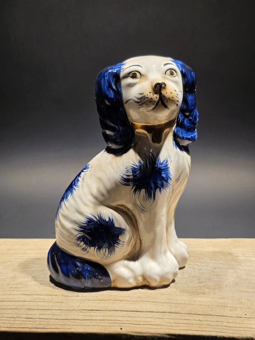 8" Blue Staffordshire Spaniel Dog Figurine - 17