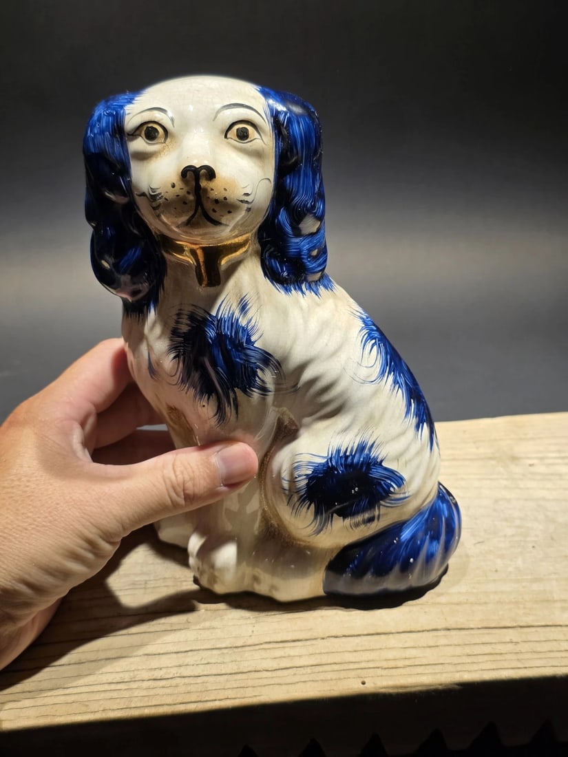 8" Blue Staffordshire Spaniel Dog Figurine - 4
