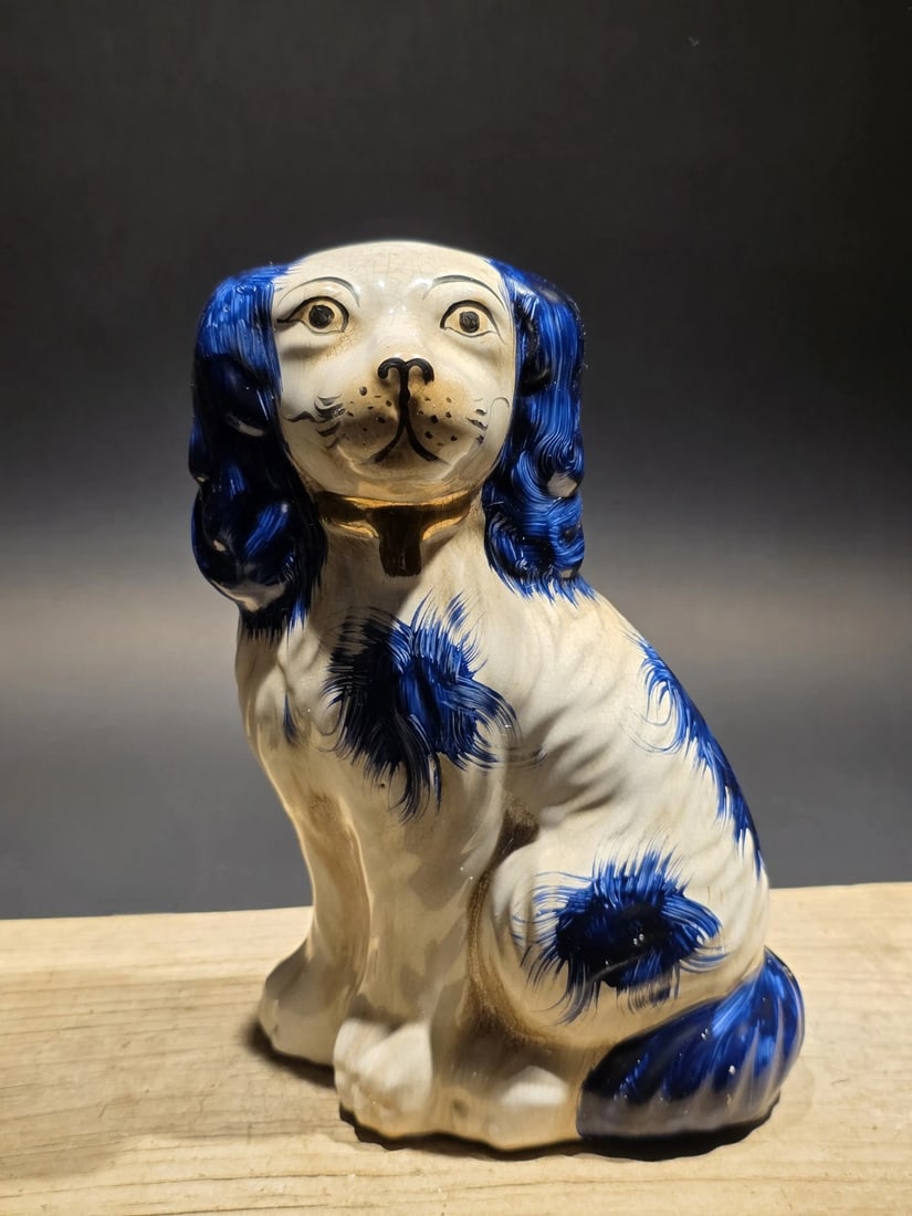 8" Blue Staffordshire Spaniel Dog Figurine - 5