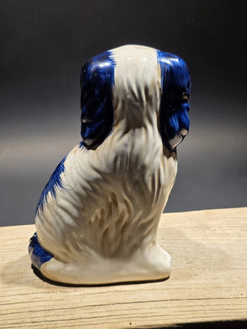 8" Blue Staffordshire Spaniel Dog Figurine - 6
