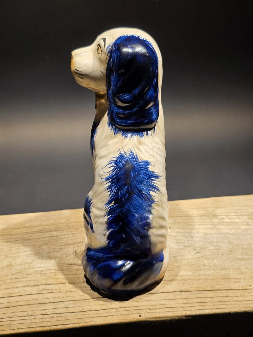 8" Blue Staffordshire Spaniel Dog Figurine - 7