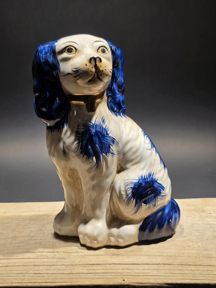 8" Blue Staffordshire Spaniel Dog Figurine - 8