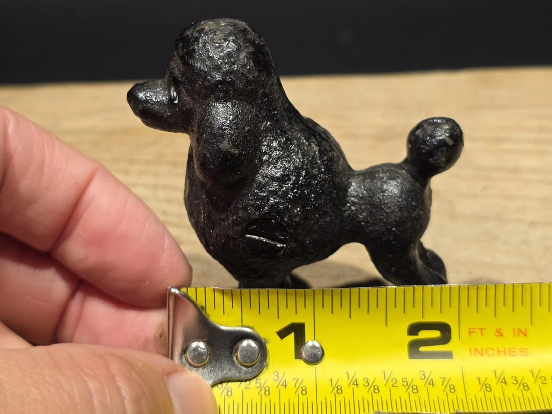 Cast Iron Poodle Dog Figurine Black Poodle Statue - 11