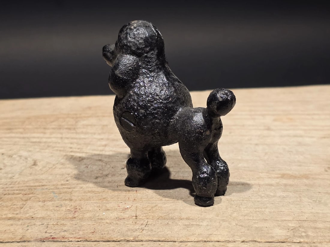 Cast Iron Poodle Dog Figurine Black Poodle Statue - 6