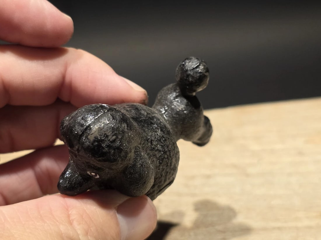 Cast Iron Poodle Dog Figurine Black Poodle Statue - 9