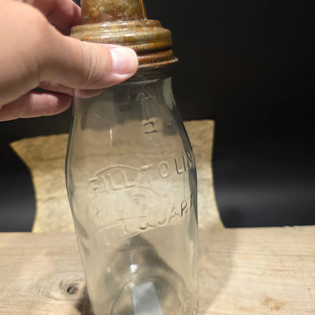 1930s Style Glass Gulf Oil Bottle w Spout - 10