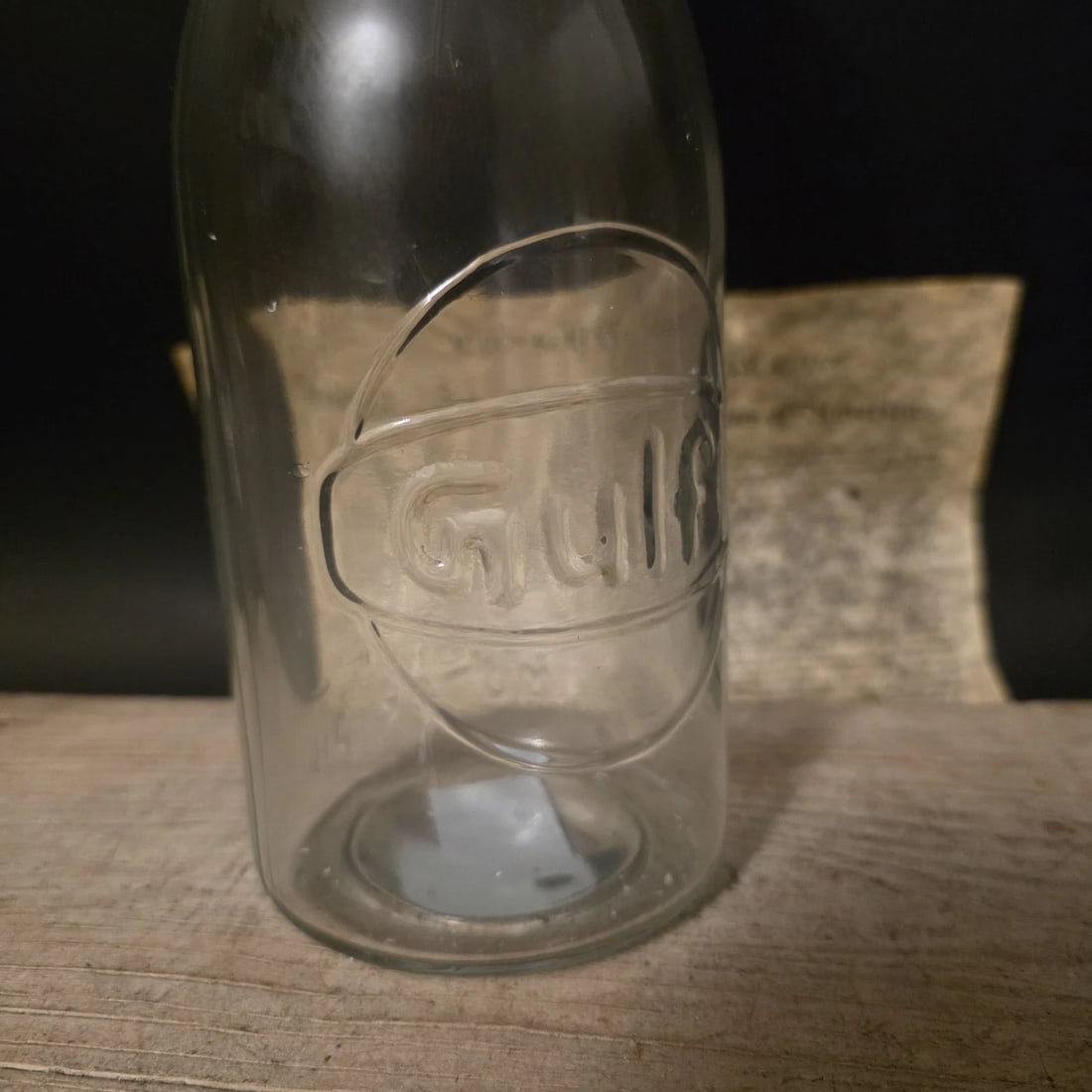 1930s Style Glass Gulf Oil Bottle w Spout - 5