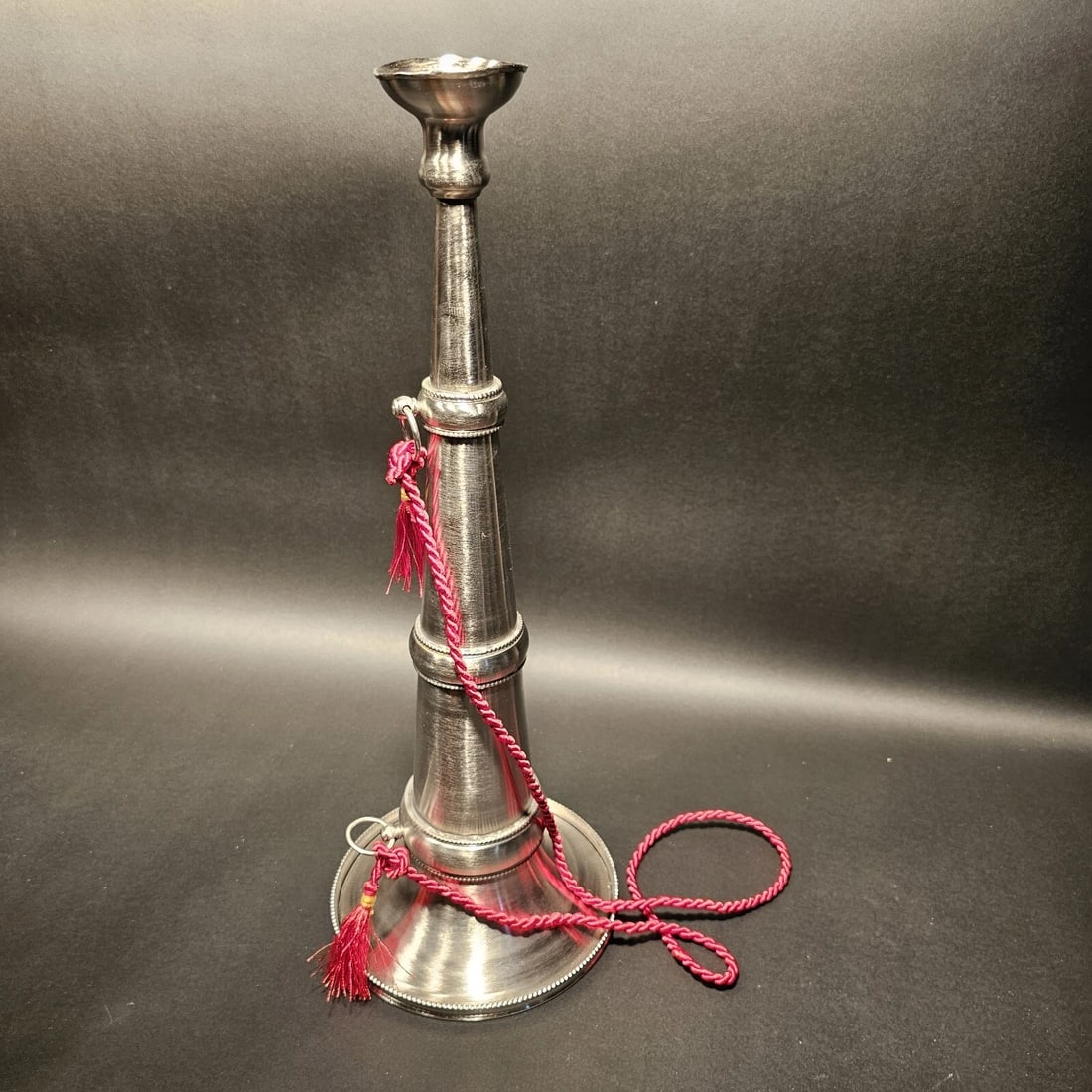 16 1/2" Silver Fireman Presentation Speaking Trumpet - 10