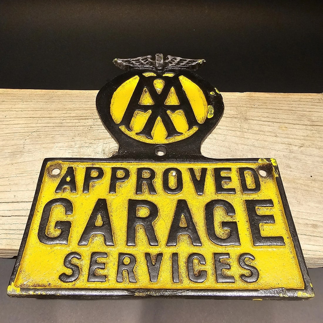 Cast Iron AAA Approved Garage Sign Plaque - 10