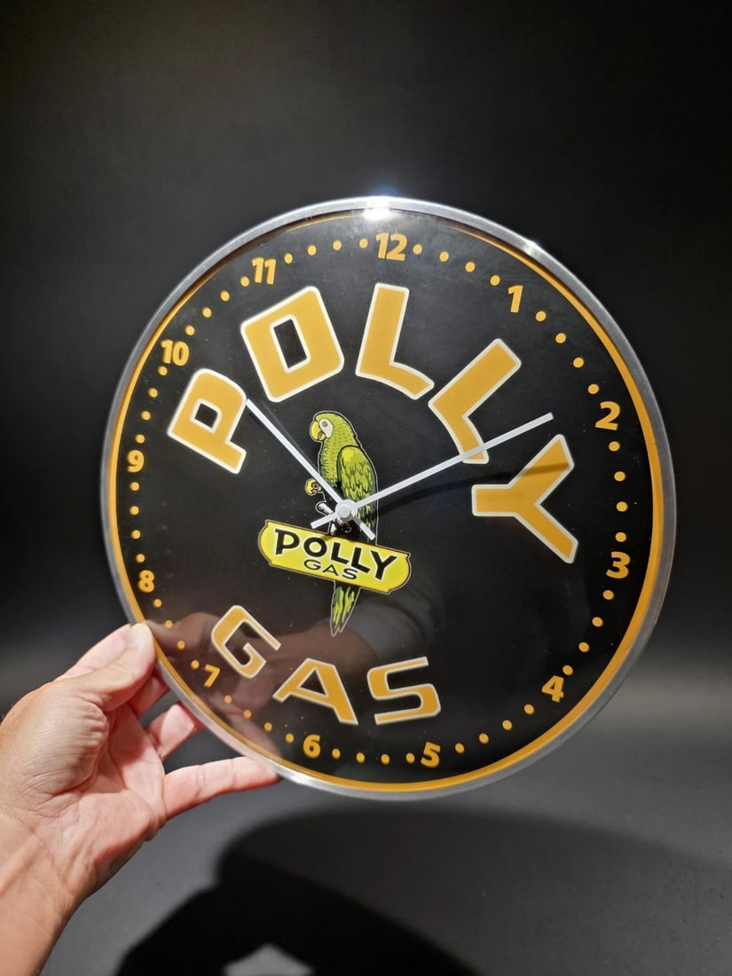 Round Polly Gas Oil Wall Clock Sign - 5