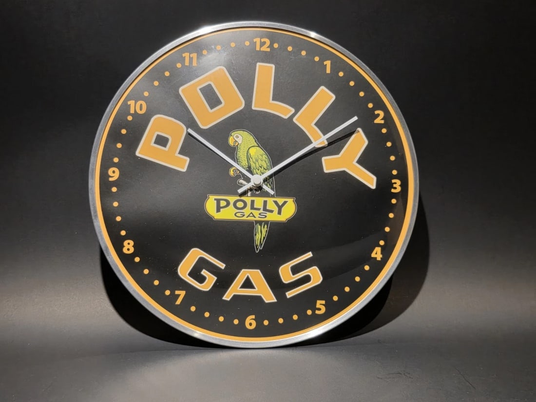 Round Polly Gas Oil Wall Clock Sign - 6