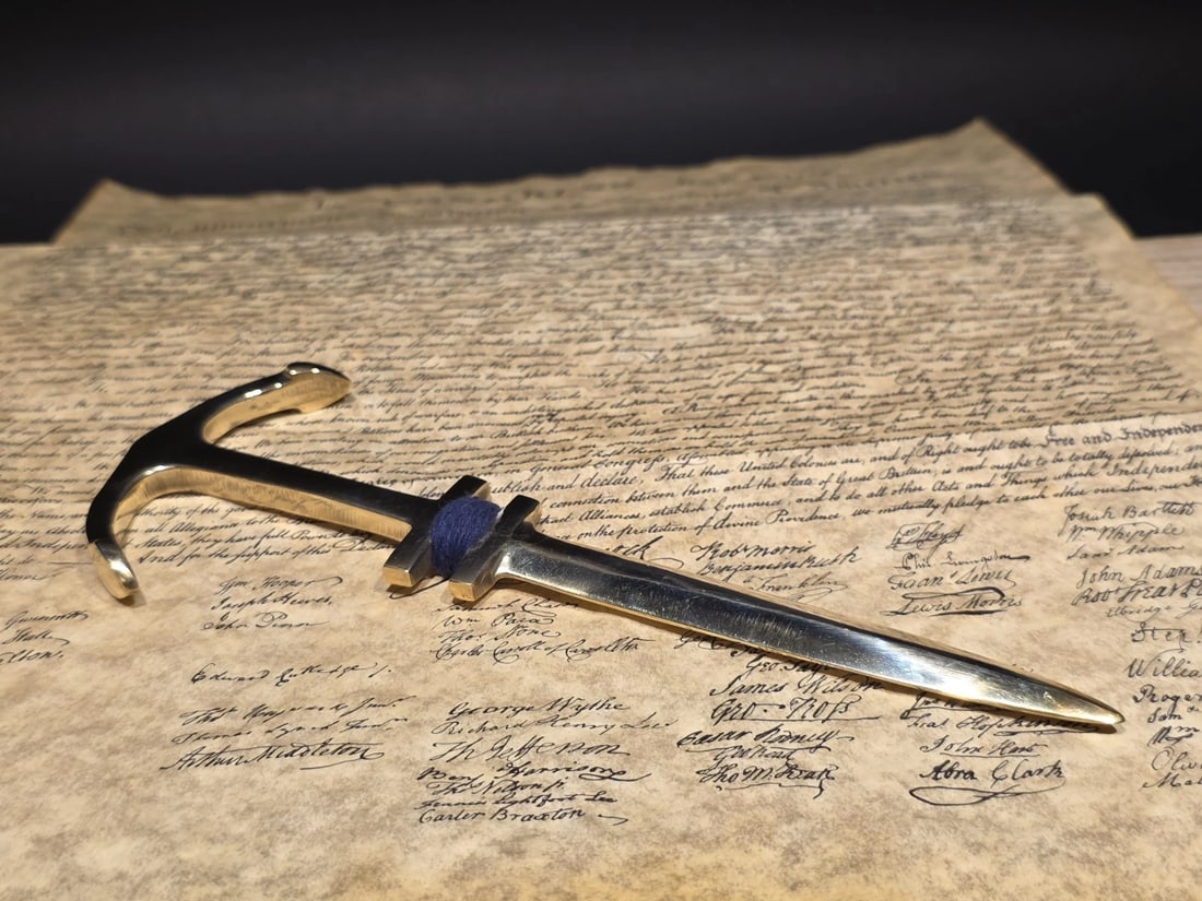 8" Vintage Style Brass Anchor Letter Opener Nautical Desk Accessory - 11