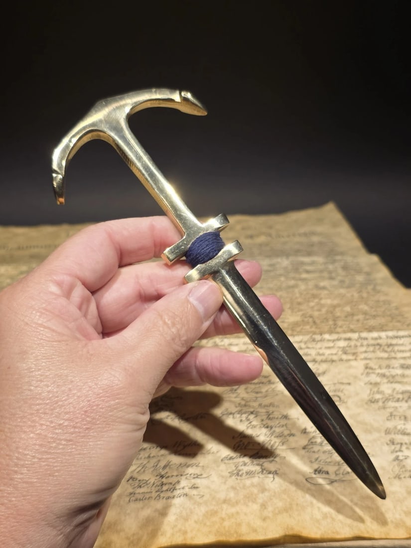 8" Vintage Style Brass Anchor Letter Opener Nautical Desk Accessory - 4