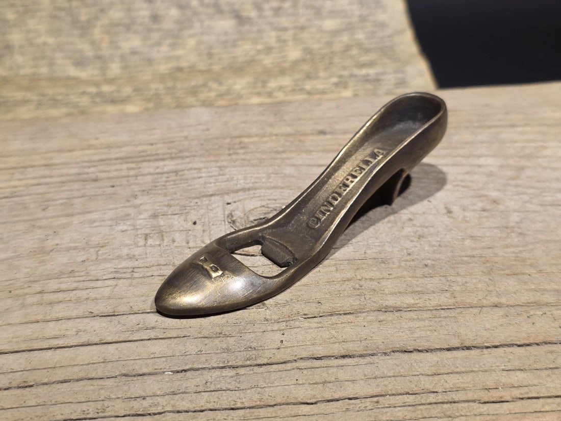 5" Brass "Cinderella" High Heel Shoe Bottle Opener - 12