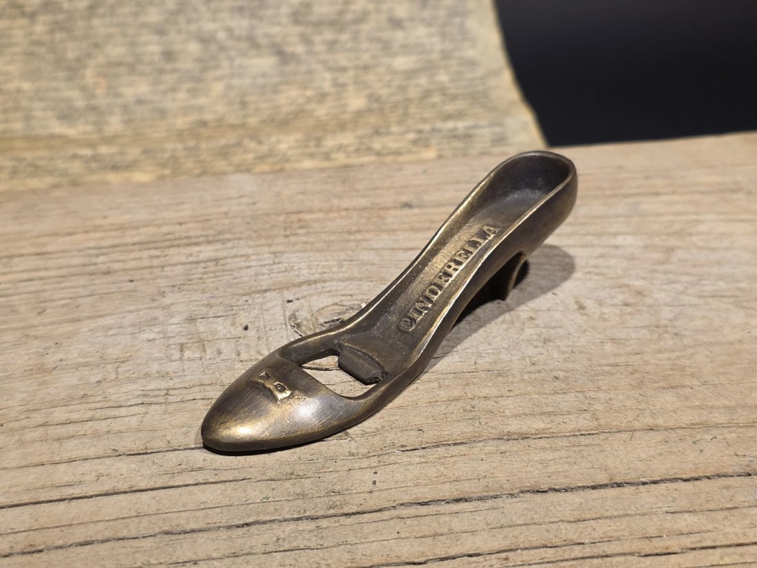 5" Brass "Cinderella" High Heel Shoe Bottle Opener - 13