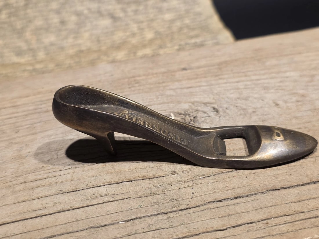 5" Brass "Cinderella" High Heel Shoe Bottle Opener - 3